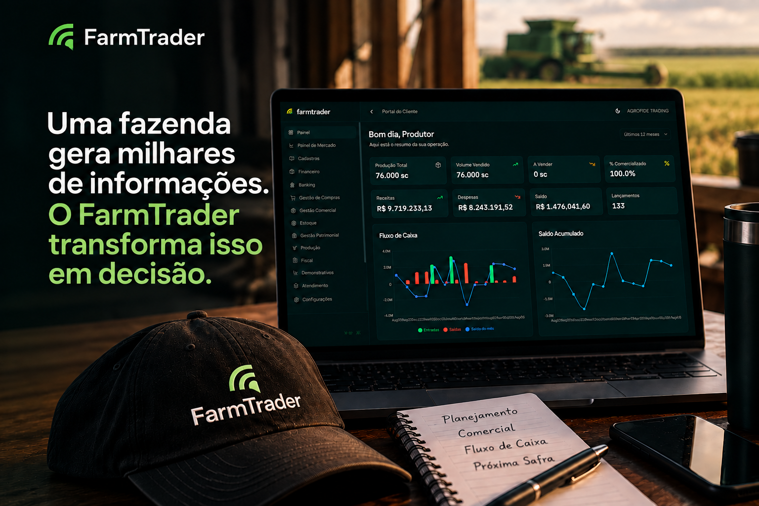 Farmtrader transforma milhares de informações da fazenda em decisão